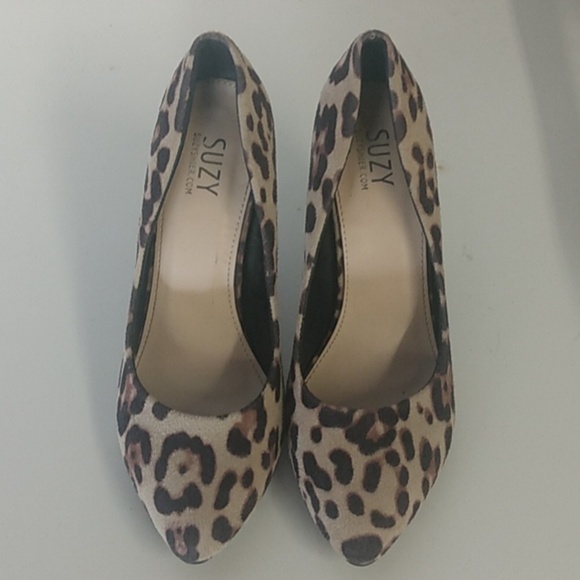 Suzyshier Leppard Women's 4" heels size 10 Brown and Black - Picture 5 of 10